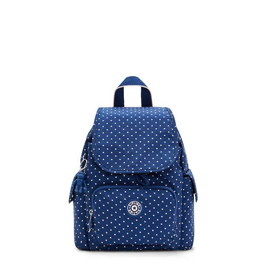 Kipling City Pack Mini Printed Backpack Ryggsekk Blå | NO 1193QM